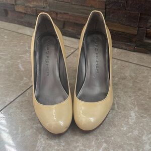 Marc Fisher Nude Patent Leather Round-Toe Pumps